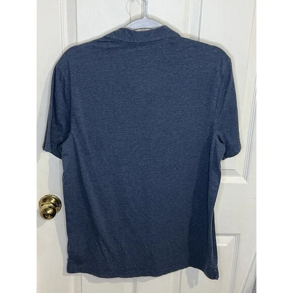 Michael Kors Polo Shirt Mens Medium Blue Embroidered Logo Collared Short Sleeve - Picture 3 of 9